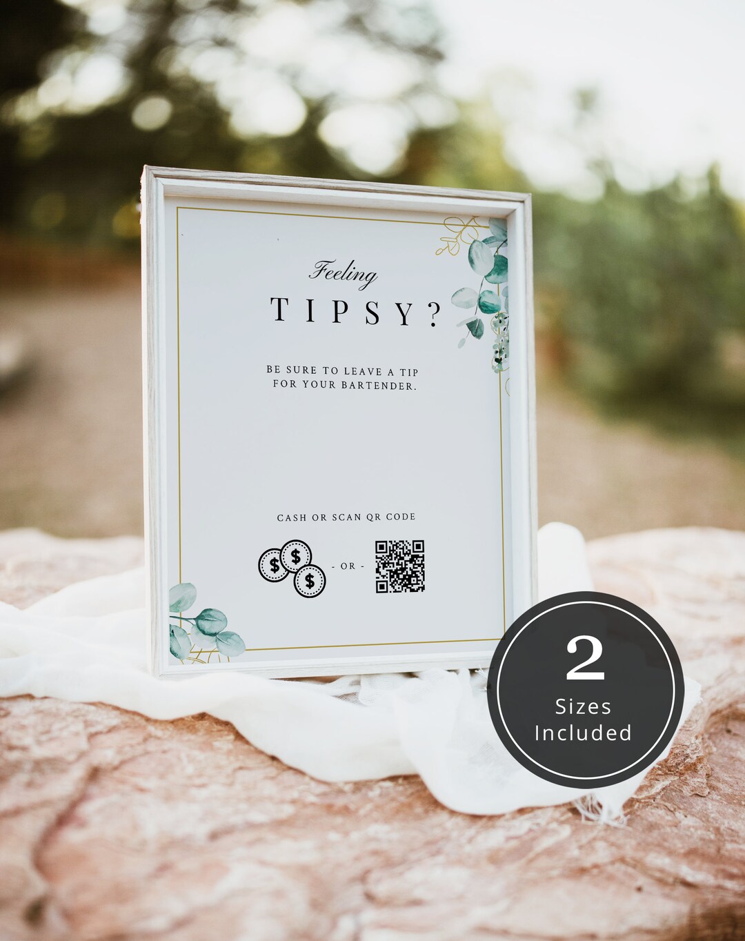Minimalist Tip Your Bartender Sign Template | Feeling Tipsy Bar Sign ...