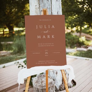 Terracotta Wedding Welcome Sign Template | Boho Wedding Welcome Poster | Burnt Orange Wedding | Editable Printable Sign | J4