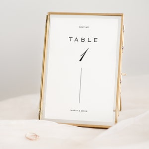Minimalist Wedding Table Numbers | Simple Table Number Card | Modern Script Sign | Editable Template | Printable | M2