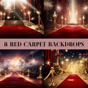 Red Carpet Digital Backdrop, Hollywood, Paparazzi, Cinema, Elegance, Vintage,C Instant Download