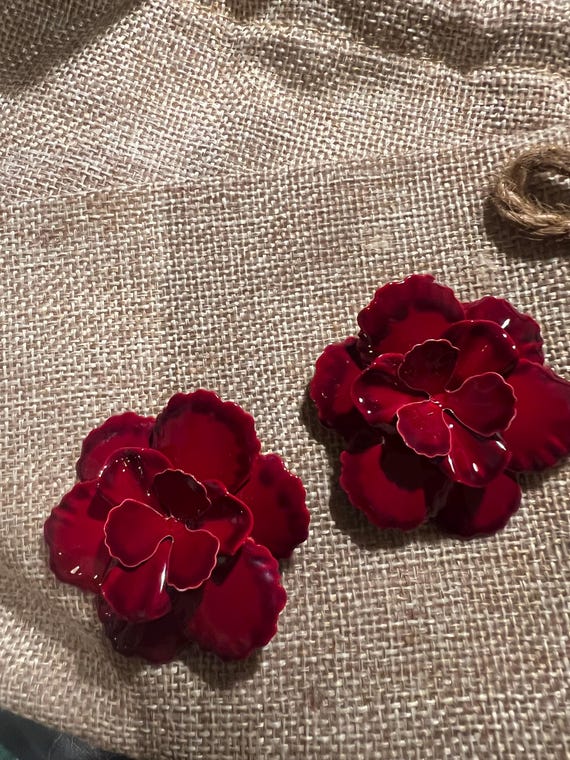 sezane flora ピアス　赤 Flora ピアス - カーマインレッド - 樹脂 - Sézane