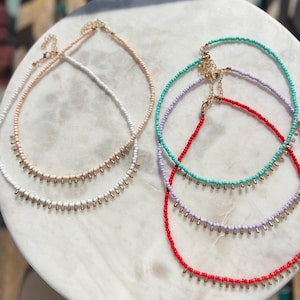 Small pearl tassel necklace Sezane style lesbijouxdePrune color to choose