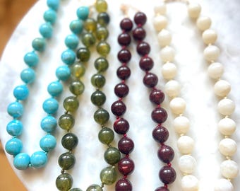 Necklace large round pearls Danae style Sezane marbled pearls lesbijouxdePrune color to choose
