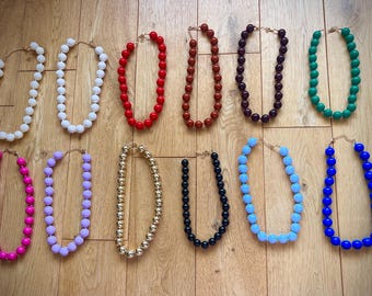 Large round pearl necklace Danae style Sezane lesbijouxdePrune color to choose