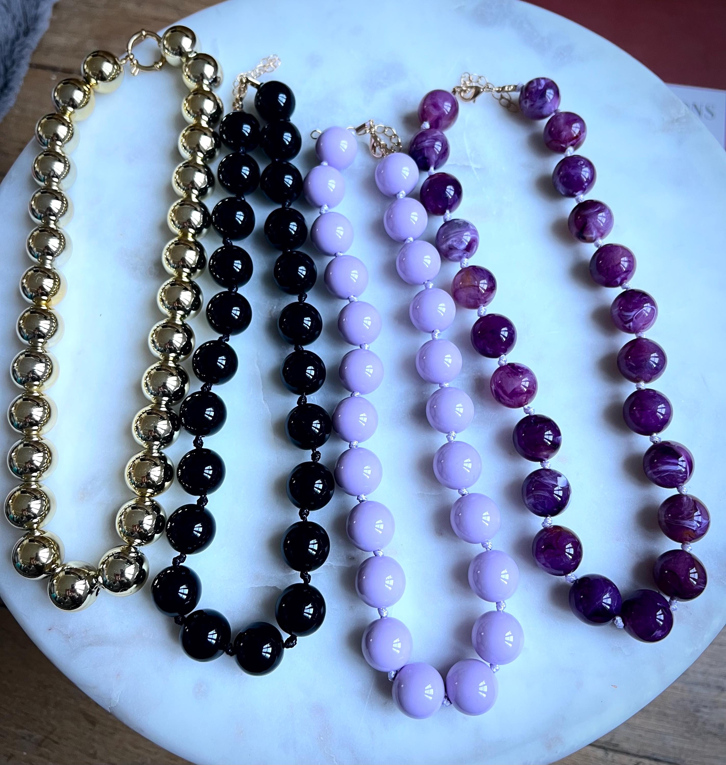 Collier Ann Demeulemeester à Franges De Perles Bordeaux/violet - Longueur 77 Cm - Neuf Sans étiquette