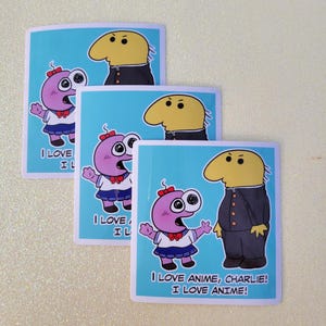Charlie and Pim | Smiling Friends Vinyl Sticker | Cute Cartoon Adult Swim Decal
