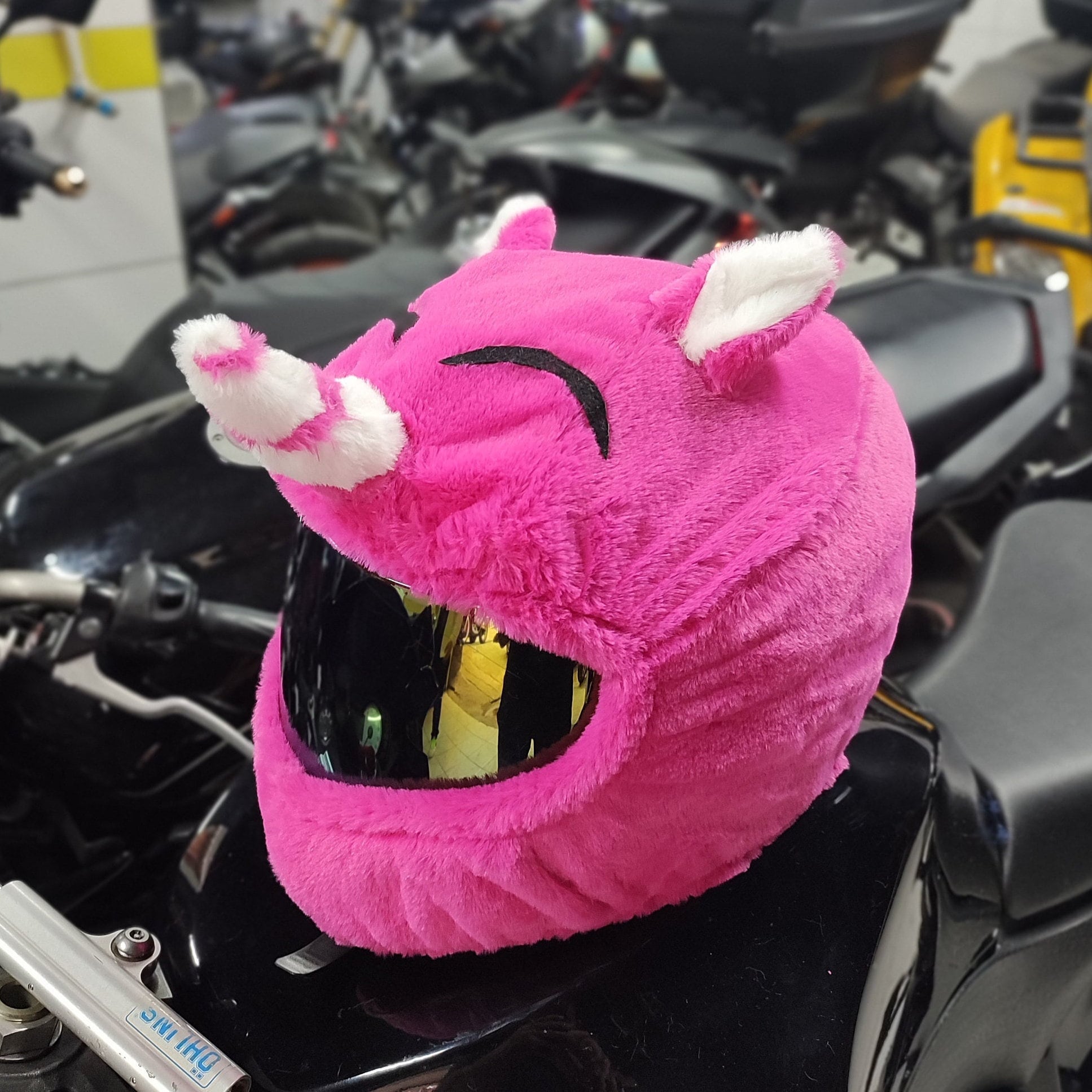 Motorcycle Accessory Helmet Plush Unicorn Etsy