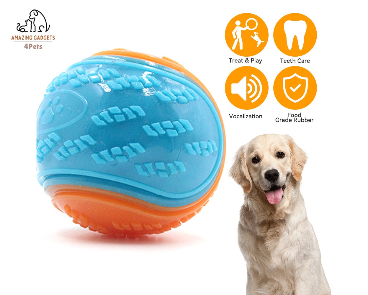 Dog Balls 8 Cm Interactive Giggle Treat Dispenser Exciting Sound Dog Treat  Toy Teeth Cleaning Bite Resistant Dog Chew Toys 