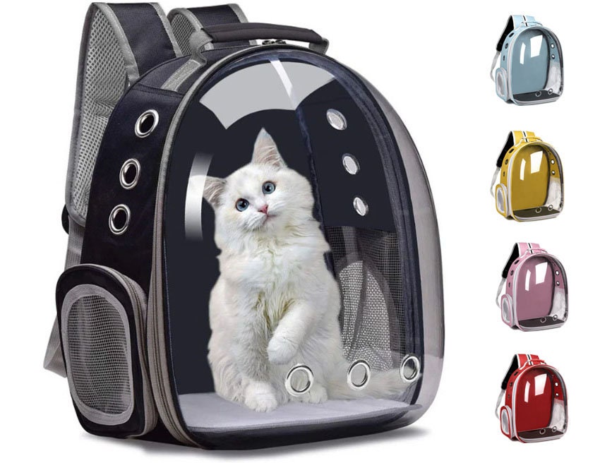 Amucolo Black Pet Cat Carrier Backpack for Large/Small Cats and