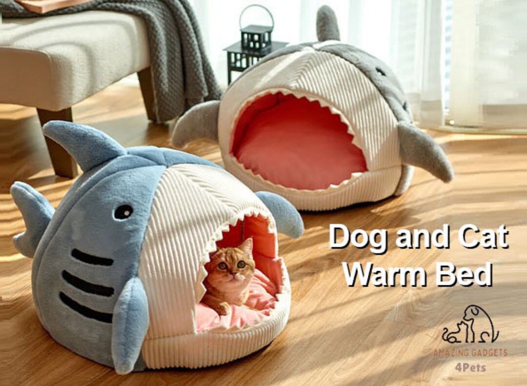 Dog and Cat Warm Bed Shark Bed for Pets Etsy