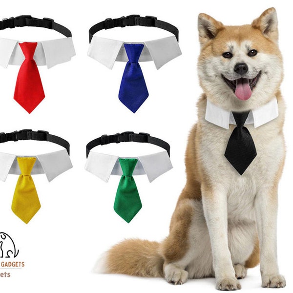 Adjustable Dog Necktie Dog Collar, Pet Holiday Weddings Bow Dog Tie Puppy Cat Formal Tie Comfortable Dog Suit Collar Pet Accessories