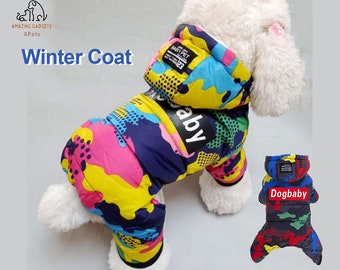 Pet Winter Clothes - Fashion Camo Printed - Small Dog Coat - Warm Cotton Jacket - Pet Outfits - Ski Suit for Dogs and Cats