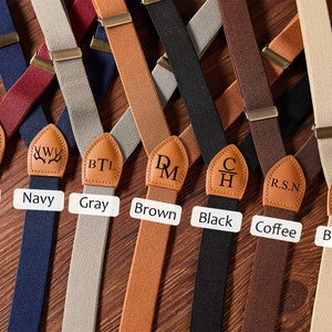 Custom Leather Suspenders,Personalized Suspenders,Suspenders For Men,Groomsmen Suspenders,Groomsman Gift,Wedding Suspenders,Rustic Suspender image 8