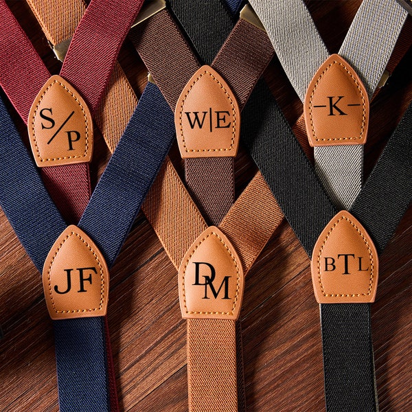Custom Leather Suspenders,Personalized Suspenders,Suspenders For Men,Groomsmen Suspenders,Groomsman Gift,Wedding Suspenders,Rustic Suspender