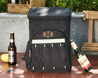 Groomsman Cooler Bag Personalized Beer Cooler Bag With Leather Patch Custom Cooler Backpack For Men Wedding Party Favors Groomsmen Gifts