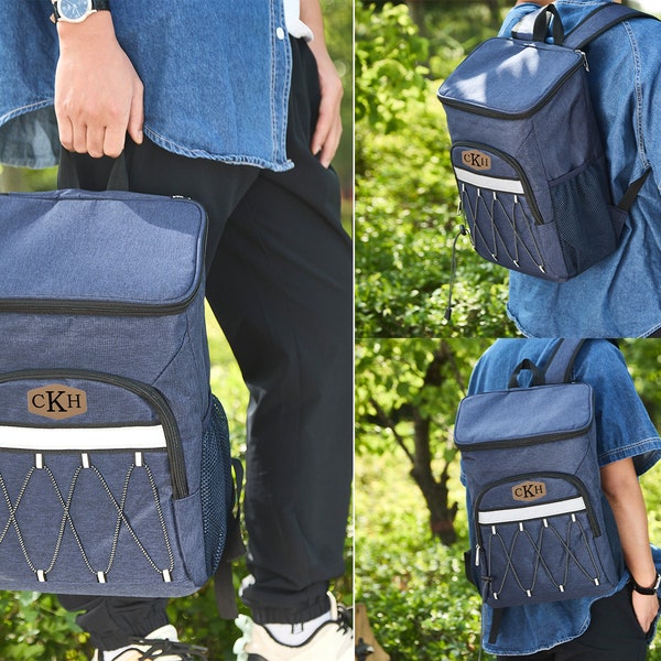 Groomsman Kühltasche Personalisierte Bier Kühltasche mit Leder Patch Benutzerdefinierte Kühler Rucksack für Männer Hochzeit Gastgeschenke Groomsmen Geschenke