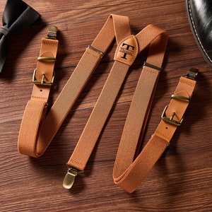 Custom Leather Suspenders,Personalized Suspenders,Suspenders For Men,Groomsmen Suspenders,Groomsman Gift,Wedding Suspenders,Rustic Suspender image 4