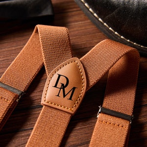 Custom Leather Suspenders,Personalized Suspenders,Suspenders For Men,Groomsmen Suspenders,Groomsman Gift,Wedding Suspenders,Rustic Suspender image 5