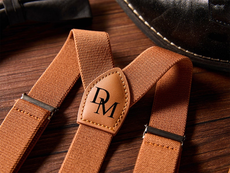 Custom Leather Suspenders,Personalized Suspenders,Suspenders For Men,Groomsmen Suspenders,Groomsman Gift,Wedding Suspenders,Rustic Suspender image 5