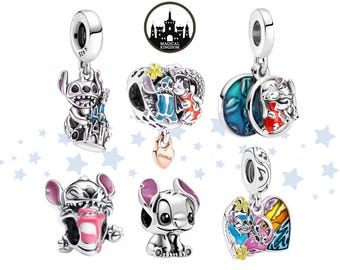 Lilo and Stitch Style Bracelet Charms, S925 Sterling Silver.