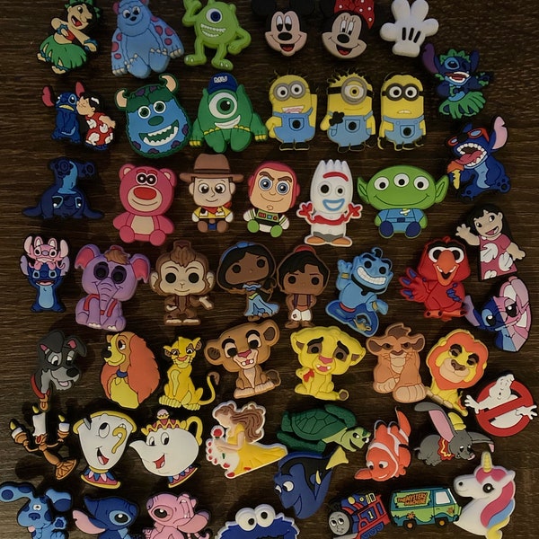 Disney and Pixar Character Style selection of Croc Charms, Shoe Charms, Jibbitz, bracelet charms