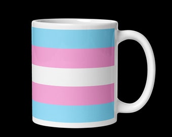 Trans Pride Flag White glossy mug