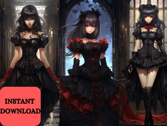 Download Anime Goth Girl Instagram Profile Wallpaper