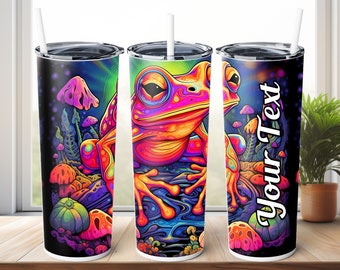 Psychedelic Frog 20oz Tumbler, Personalized, Custom Skinny Tumbler