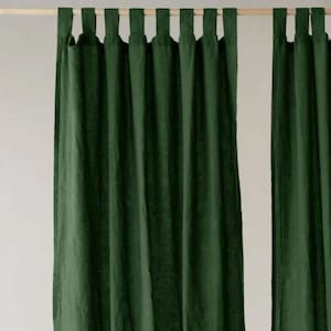 Set of 2 Natural Solid Cotton Curtains for Bedroom, Drapes for Living Room, Farmhouse Decoration Curtain Panels Window Treatments