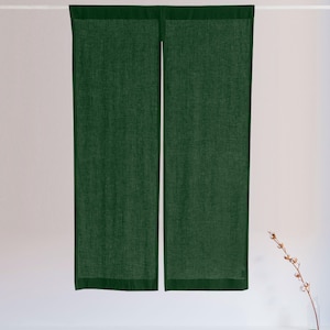Cortinas Noren color verde azulado, cortina japonesa Noren de algodón natural, separador de ambientes Noren color mostaza, cortina de puerta de algodón, puerta Noren de tamaño personalizado