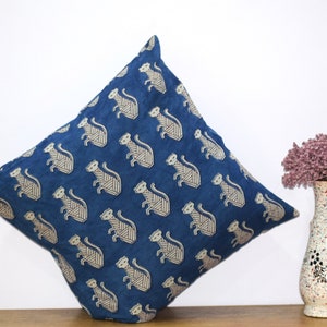 Indigo Blue Pillow Cover, Block Print pillow Throw Cushion Covers, Blue Pillow Covers 20x20, 18x18, 16x16 Inches ICC01