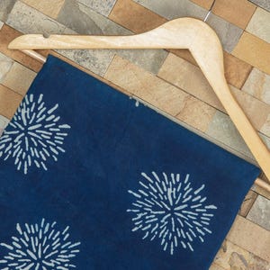 Pure Cotton Fabric Natural Indigo Hand Block Print Fabric, Soft Indian Textile by the Yard for Women&#39;s Clothing & Craft