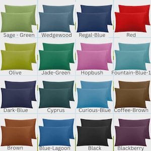 Organic Cotton Pillowcase Set of 2, Solid Color with Hidden zipper closure image 10