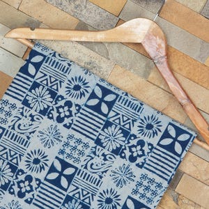 Indian Hand Block Print Fabric By the yard, Pure Cotton Fabric, Light Weight Soft natural color Indigo Fabric