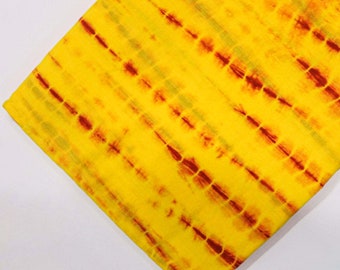 Yellow Tie Dye Cotton Fabric, Indian Shibori Print, Sewing & Dressmaking