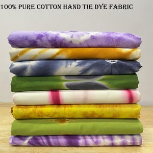 Indien Tie Dye Stoff für Frauen kleiden Shibori Stoff 100% Indian reiner Baumwolle Nähen Stoff Natürliche Farbe Damenbekleidung Mädchen Kleid Stoff