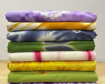 Katoenen hand tie-dye, Indiase shibori-stijl, naaien en kleermakerij