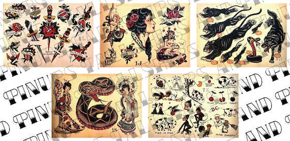 Old School Traditional Tattoo Flash Sailor Jerry Digital Download