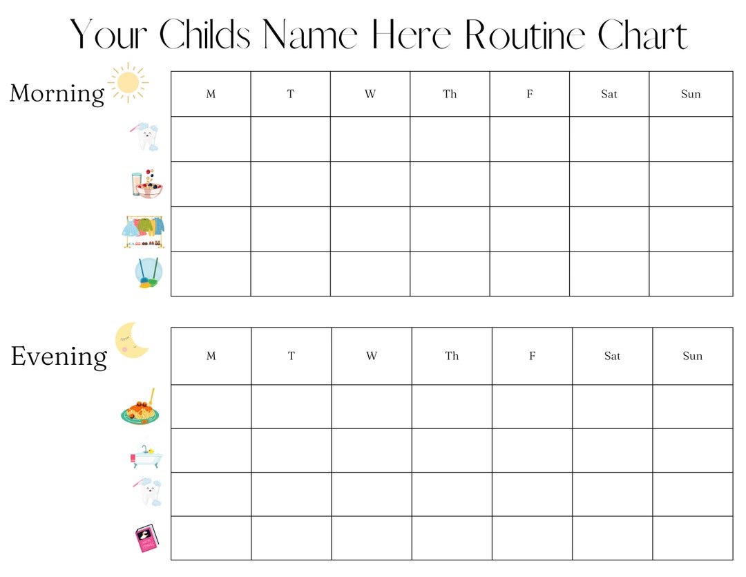 Daily Routine Chart - Etsy