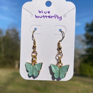 Butterfly Earrings, 18k gold plated