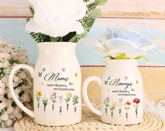 Si les nanas étaient un vase de fleurs, vase de fleurs personnalisé pour le mois de naissance, cadeau jardin de grand-mère, cadeaux fête des mères, cadeau jardin de grand-mère, cadeau pour maman