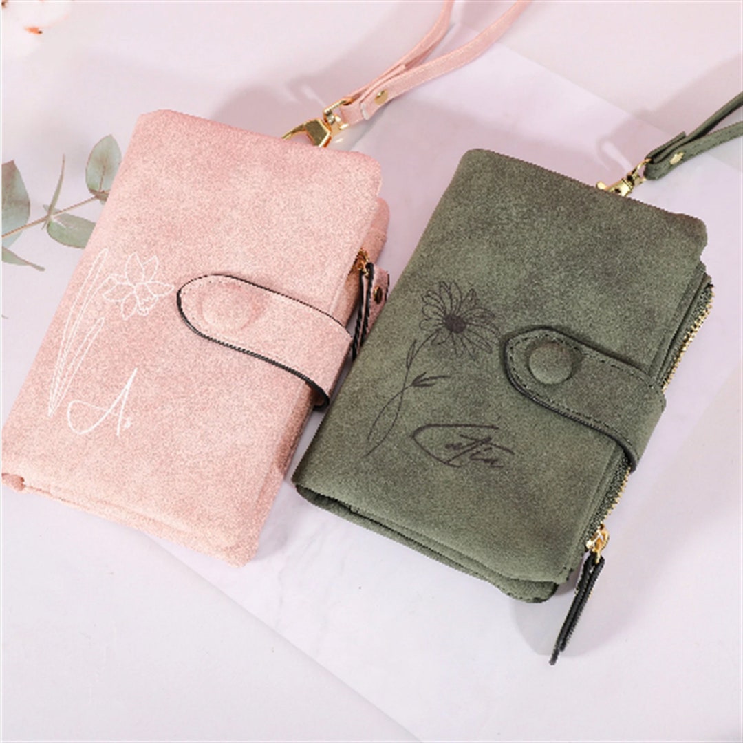 Personalized Photo & Name Wallet For Women – Sunflower RFID Protected Faux Leather