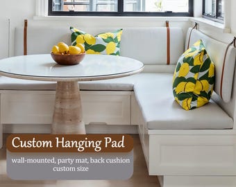 White cotton linen bench cushions, custom size cushions, cotton linen cushions, cabinet cushions, handmade.