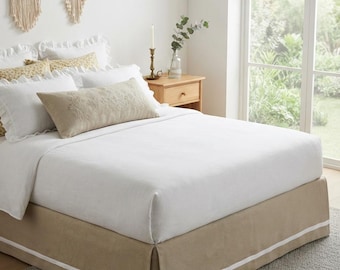 Gonne da letto personalizzate, decorazioni per la casa, fatte a mano, una varietà di stili tra cui scegliere - Elegante volant antipolvere su misura per letto