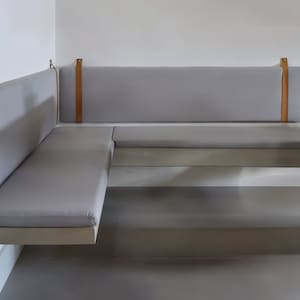 Gray cotton and linen bench cushions, custom size cushions, cotton and linen cushions, cabinet cushions, handmade.