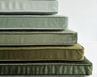 Luxury Shiny Velvet Bench Cushion, Custom Plush Seat Cushion,3-inch Cushion