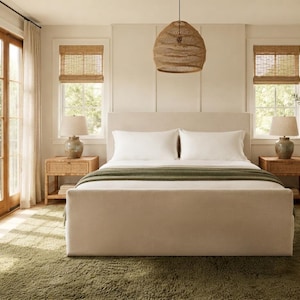 Custom Linen Headboard Cover and Bed Skirt Set – Made to Measure Headboard Cover, Footboard Cover, All Sizes