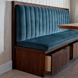 Blaue Bankauflagen, Rückenkissen, Bankauflagen, Sitzkissen, Sitzkissen, Cafékissen, Kissen Velours