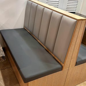 Faux leather back cushion, faux leather seat cushion, custom-made, handmade, stain-resistant.