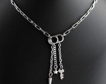 Soda Tab Charm Necklace | Stainless Steel Chain Jewelry For Goth Punk Grunge Alt